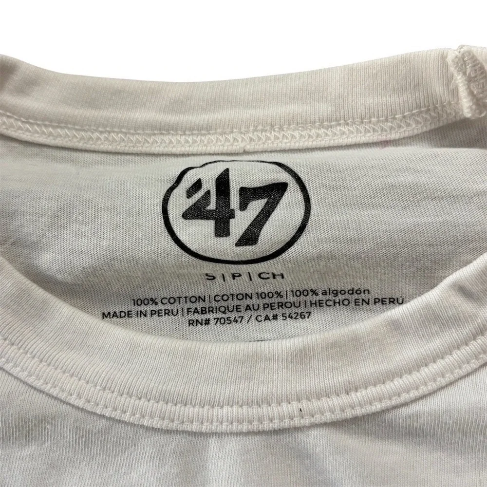 47 Brand Dallas Stars T-Shirt Unisex Adult White‎ Graphic NHL Hockey Tee Small